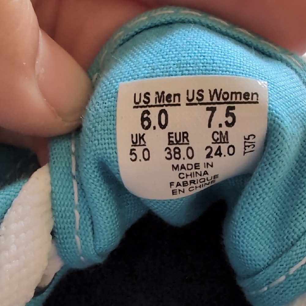 Vans Blue and White Canvas Sneakers Classic Lace-Up - Picture 3 of 12